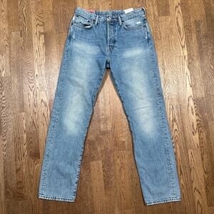 Acne Studios Bla Konst 1997 Light Blue Trash Straight Distressed Jeans Womens 28